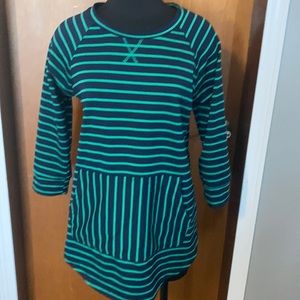 Striped Green and Blue Women's Top